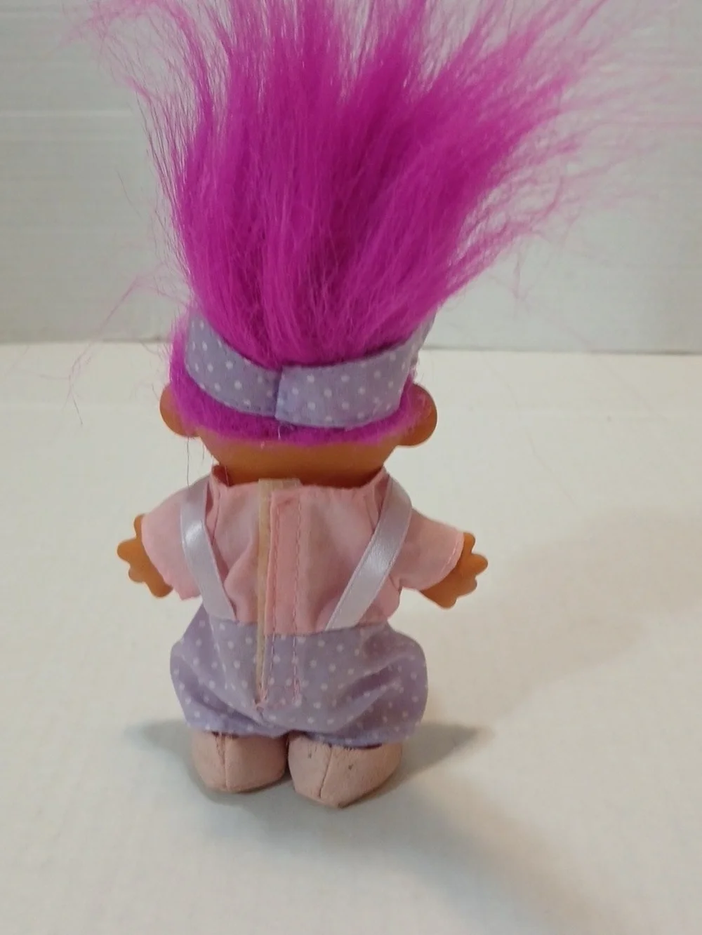 VTG Russ Berrie Pink Hair Purple Outfit Troll Doll 5